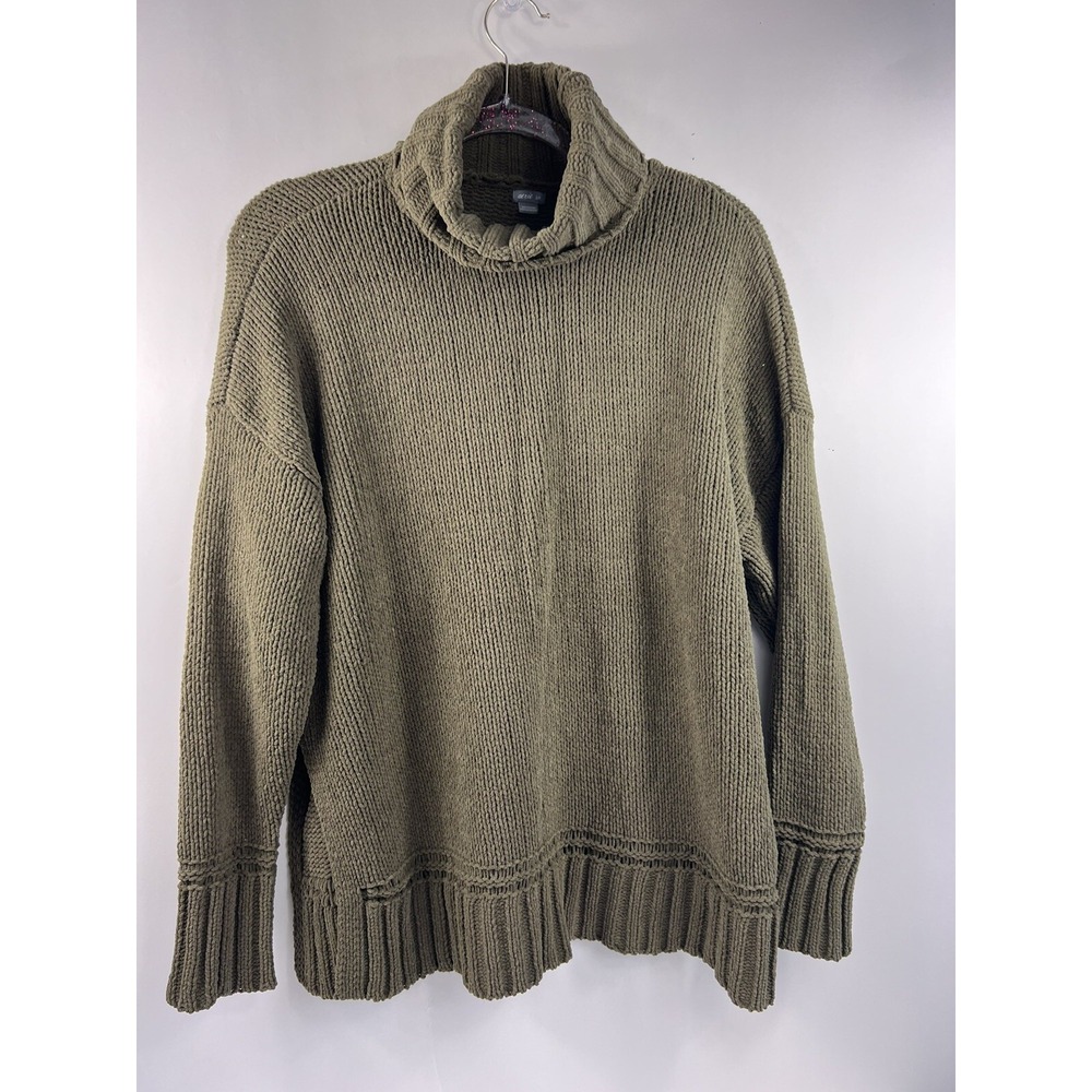 Aerie Sweater Women's Sz S/P Brown Long Sleeve Knit Turtleneck Side‎ Slits